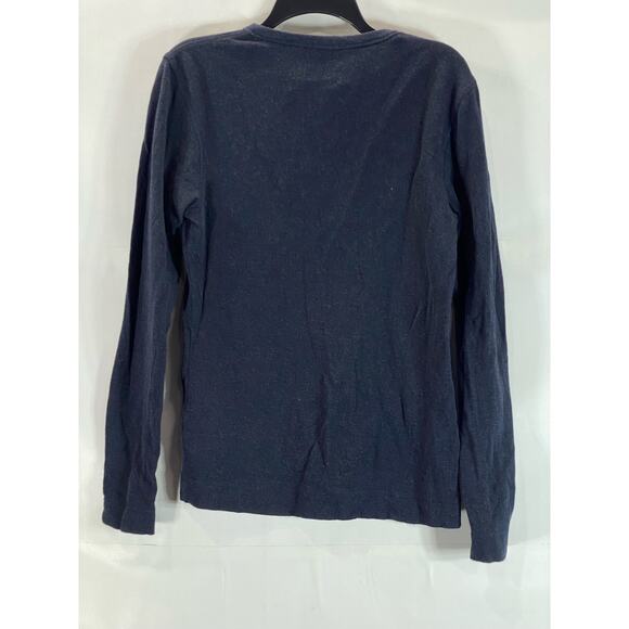 BOSS HUGO BOSS Men's Navy Cotton Slim-Fit Thermal Henley Long Sleeve Shirt SZ S - Picture 2 of 13